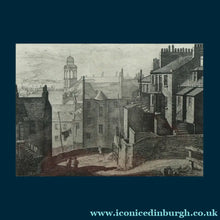 Load image into Gallery viewer, SCOTTISH ART: Antique Etching Looking Across to St Patrick's Church (Cowgate) from High School Yard, Edinburgh
