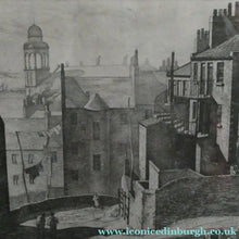 Load image into Gallery viewer, Antique Etching Looking Across to St Patrick's Church from High School Yard, Edinburgh
