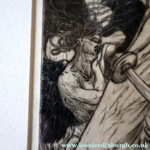 Load image into Gallery viewer, SCOTTISH ART: Antique 1920s Original Etching by Arthur Edwin Wrench. Mythological Subject: PERSEUS SLAYING THE MEDUSA
