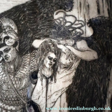 Load image into Gallery viewer, SCOTTISH ART: Antique 1920s Original Etching by Arthur Edwin Wrench. Mythological Subject: PERSEUS SLAYING THE MEDUSA
