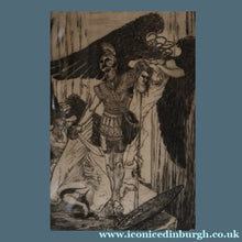 Load image into Gallery viewer, SCOTTISH ART: Antique 1920s Original Etching by Arthur Edwin Wrench. Mythological Subject: PERSEUS SLAYING THE MEDUSA
