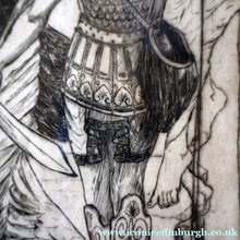 Load image into Gallery viewer, SCOTTISH ART: Antique 1920s Original Etching by Arthur Edwin Wrench. Mythological Subject: PERSEUS SLAYING THE MEDUSA
