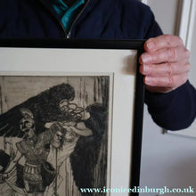 Load image into Gallery viewer, SCOTTISH ART: Antique 1920s Original Etching by Arthur Edwin Wrench. Mythological Subject: PERSEUS SLAYING THE MEDUSA
