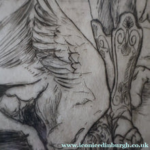 Load image into Gallery viewer, SCOTTISH ART: Antique 1920s Original Etching by Arthur Edwin Wrench. Mythological Subject: PERSEUS SLAYING THE MEDUSA
