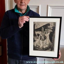 Load image into Gallery viewer, SCOTTISH ART: Antique 1920s Original Etching by Arthur Edwin Wrench. Mythological Subject: PERSEUS SLAYING THE MEDUSA
