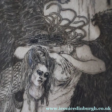 Load image into Gallery viewer, SCOTTISH ART: Antique 1920s Original Etching by Arthur Edwin Wrench. Mythological Subject: PERSEUS SLAYING THE MEDUSA
