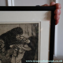 Load image into Gallery viewer, SCOTTISH ART: Antique 1920s Original Etching by Arthur Edwin Wrench. Mythological Subject: PERSEUS SLAYING THE MEDUSA
