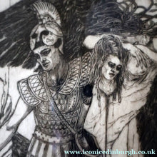 Load image into Gallery viewer, SCOTTISH ART: Antique 1920s Original Etching by Arthur Edwin Wrench. Mythological Subject: PERSEUS SLAYING THE MEDUSA
