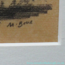 Load image into Gallery viewer, Black Chalk Landscape Study by Sir Muirhead Bone. Signed &amp; Framed
