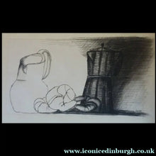 Load image into Gallery viewer, John Jack Kox Still Life Charcoal Drawing Scottish Art
