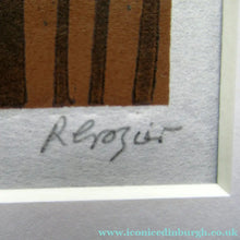 Load image into Gallery viewer, Scottish Artist Robert Crozier Linocut Conifers in a Forest Framed
