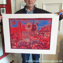 Load image into Gallery viewer, Paul Furneaux Demon on Calton Hill Screenprint Signed and Dated 1987
