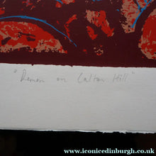 Load image into Gallery viewer, SCOTTISH ART. Contemporary Original Pencil Signed Screenprint by Paul Furneaux. Demon on Calton Hill. Signed &amp; Dated 1987
