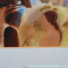 Load image into Gallery viewer, EDWARD GAGE (1925 - 2000). Listed Scottish Artist. 1970s Exotic Watercolour Entitled "Moon Miniature". SARDINIA
