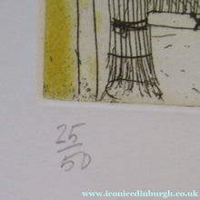 Load image into Gallery viewer, Elizabeth Blackadder Pencil Signed Etching Japanese Garden Kyoto 1992. Glasgow Print Studio
