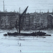 Load image into Gallery viewer, ES Lumsden Low Tide. The Thames Etching Drypoint Signed 1921
