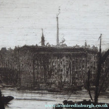 Load image into Gallery viewer, ES Lumsden Low Tide. The Thames Etching Drypoint Signed 1921
