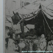 Load image into Gallery viewer, SCOTTISH ART. Ernest Stephen Lumsden. Etching entitled: The Fruit Shop, Jodhpur 1914
