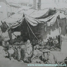 Load image into Gallery viewer, SCOTTISH ART. Ernest Stephen Lumsden. Etching entitled: The Fruit Shop, Jodhpur 1914
