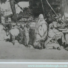 Load image into Gallery viewer, SCOTTISH ART. Ernest Stephen Lumsden. Etching entitled: The Fruit Shop, Jodhpur 1914
