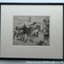 Load image into Gallery viewer, SCOTTISH ART. Ernest Stephen Lumsden. Etching entitled: The Fruit Shop, Jodhpur 1914
