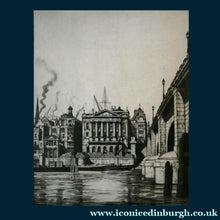 Load image into Gallery viewer, Scottish Art. Fishmonger's Hall, London. 1920s Pencil Signed Etching by IAN STRANG (1886 - 1952)
