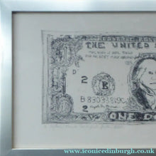 Load image into Gallery viewer, Scottish Art for Sale. George Wyllie Dollar Bill Etching 1980s
