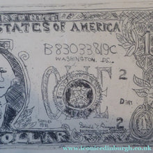 Load image into Gallery viewer, Scottish Art for Sale. George Wyllie Dollar Bill Etching 1980s
