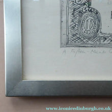 Load image into Gallery viewer, Scottish Art for Sale. George Wyllie Dollar Bill Etching 1980s
