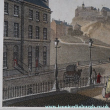 Load image into Gallery viewer, SCOTTISH ART. Georgian Engraving 1804 by James Fittler after John Claude Nattes, Edinburgh Castle from Registar House. FRAMED
