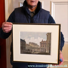 Load image into Gallery viewer, SCOTTISH ART. Georgian Engraving 1804 by James Fittler after John Claude Nattes, Edinburgh Castle from Registar House. FRAMED
