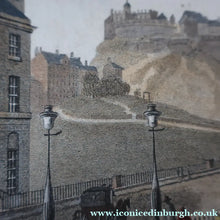 Load image into Gallery viewer, SCOTTISH ART. Georgian Engraving 1804 by James Fittler after John Claude Nattes, Edinburgh Castle from Registar House. FRAMED
