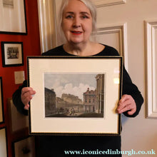 Load image into Gallery viewer, SCOTTISH ART. Georgian Engraving 1804 by James Fittler after John Claude Nattes, Edinburgh Castle from Registar House. FRAMED
