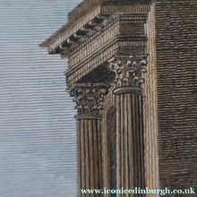 Load image into Gallery viewer, SCOTTISH ART. Georgian Engraving 1804 by James Fittler after John Claude Nattes, Edinburgh Castle from Registar House. FRAMED
