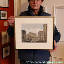 Load image into Gallery viewer, SCOTTISH ART. Georgian Engraving 1804 by James Fittler after John Claude Nattes, Edinburgh Castle from Registar House. FRAMED
