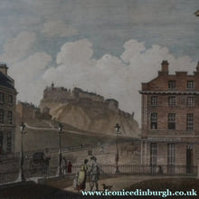 Load image into Gallery viewer, SCOTTISH ART. Georgian Engraving 1804 by James Fittler after John Claude Nattes, Edinburgh Castle from Registrar House. FRAMED
