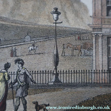 Load image into Gallery viewer, SCOTTISH ART. Georgian Engraving 1804 by James Fittler after John Claude Nattes, Edinburgh Castle from Registar House. FRAMED
