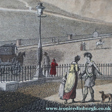 Load image into Gallery viewer, SCOTTISH ART. Georgian Engraving 1804 by James Fittler after John Claude Nattes, Edinburgh Castle from Registar House. FRAMED
