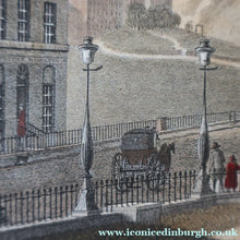 Load image into Gallery viewer, SCOTTISH ART. Georgian Engraving 1804 by James Fittler after John Claude Nattes, Edinburgh Castle from Registar House. FRAMED
