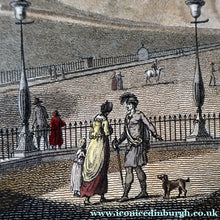 Load image into Gallery viewer, SCOTTISH ART. Georgian Engraving 1804 by James Fittler after John Claude Nattes, Edinburgh Castle from Registar House. FRAMED
