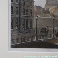 Load image into Gallery viewer, SCOTTISH ART. Georgian Engraving 1804 by James Fittler after John Claude Nattes, Edinburgh Castle from Registar House. FRAMED
