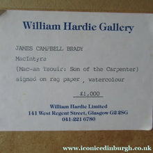 Load image into Gallery viewer, James Campbell Brady Watercolour MacIntyre. Scottish Contemporary Art
