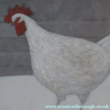 Load image into Gallery viewer, James Fairgrieve 1980s Study of a White Rooster in the Snow
