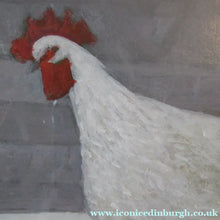 Load image into Gallery viewer, James Fairgrieve 1980s Study of a White Rooster in the Snow
