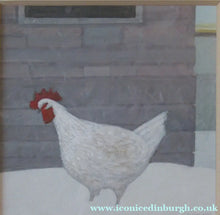 Load image into Gallery viewer, James Fairgrieve 1980s Study of a White Rooster in the Snow
