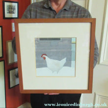 Load image into Gallery viewer, James Fairgrieve 1980s Study of a White Rooster in the Snow
