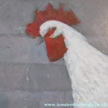 Load image into Gallery viewer, James Fairgrieve 1980s Study of a White Rooster in the Snow
