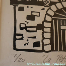 Load image into Gallery viewer, SCOTTISH ART. Jane Hyslop (RSA). Linocut Entitled "La Petite France, (Strasbourg)"
