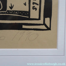 Load image into Gallery viewer, SCOTTISH ART. Jane Hyslop (RSA). Linocut Entitled: Map of Midlothian. ARTIST'S PROOF. Framed
