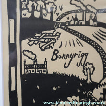 Load image into Gallery viewer, SCOTTISH ART. Jane Hyslop (RSA). Linocut Entitled: Map of Midlothian. ARTIST'S PROOF. Framed
